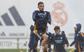 Dani Ceballos, entrenando en Valdebebas.