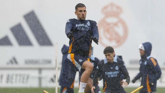 Dani Ceballos, entrenando en Valdebebas.