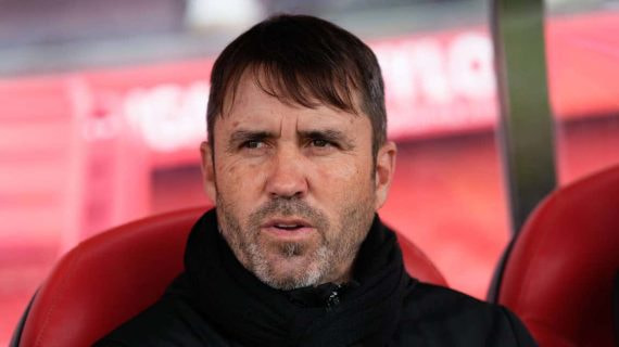 Eduardo Chacho Coudet, en un partido con el Alavés esta temporada.