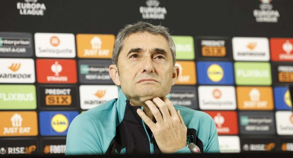 Valverde, durante una rueda de prensa en la Europa League.