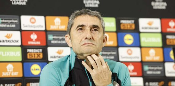 Valverde, durante una rueda de prensa en la Europa League.