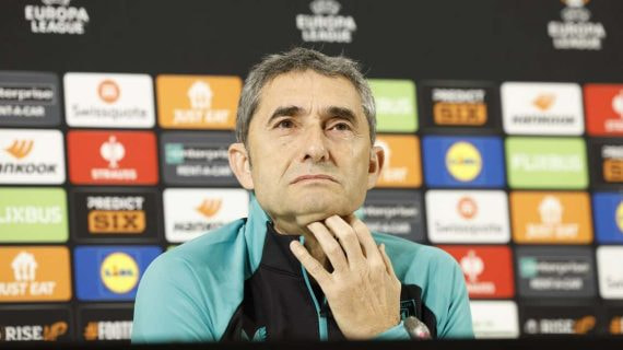Valverde, durante una rueda de prensa en la Europa League.