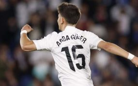 Arda Güler celebra su gol contra el Getafe.