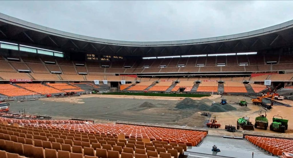 El estadio de La Cartuja, en obras antes de la final de Copa del Rey 2025.