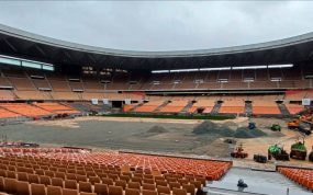 El estadio de La Cartuja, en obras antes de la final de Copa del Rey 2025.