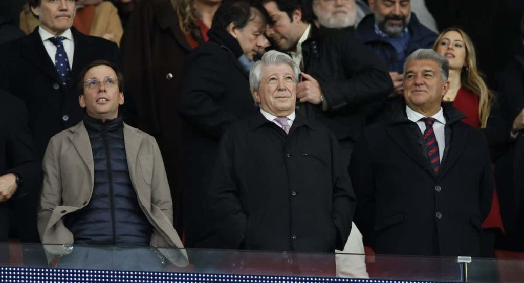 Joan Laporta, en el palco del Metropolitano.