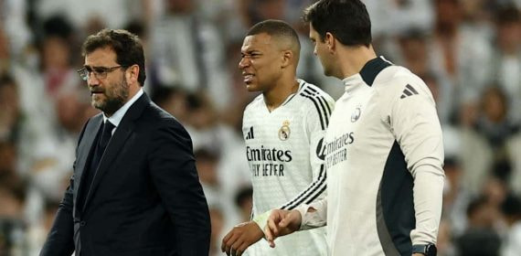 Kylian Mbappé se marcha lesionado del Bernabéu.