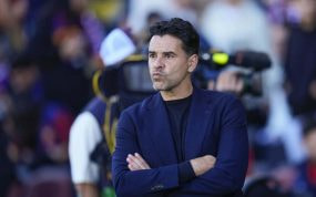 Míchel, en el área técnica de Montjuïc.