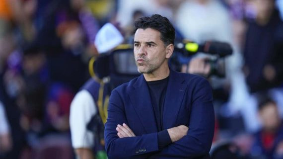 Míchel, en el área técnica de Montjuïc.
