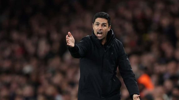 Mikel Arteta durante un partido del Arsenal.