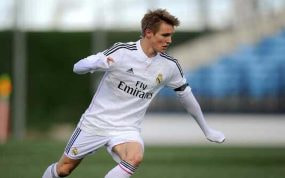 Odegaard, durante un partido del Castilla.