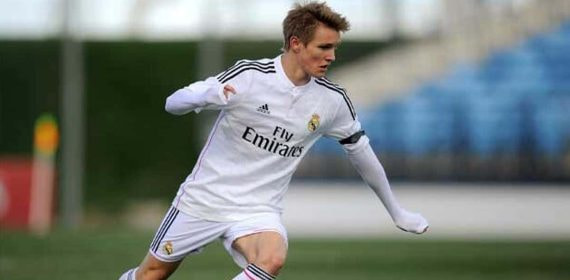 Odegaard, durante un partido del Castilla.