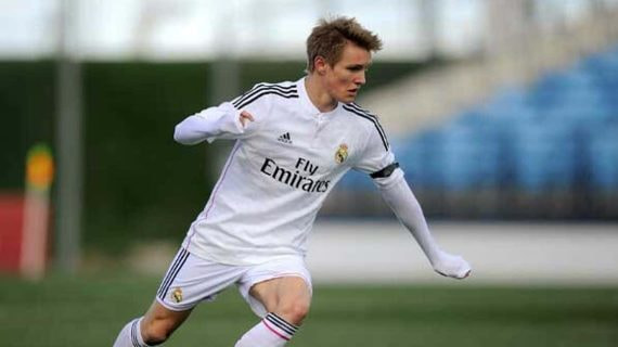Odegaard, durante un partido del Castilla.