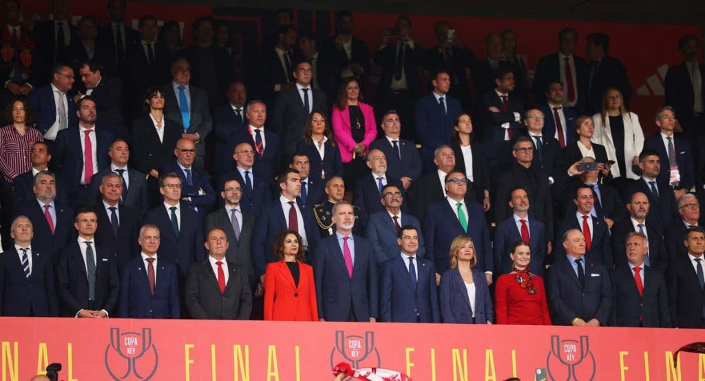 Imagen del palco presidencial en la final de Copa del Rey de 2024, presidido por Felipe VI