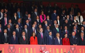 Imagen del palco presidencial en la final de Copa del Rey de 2024, presidido por Felipe VI