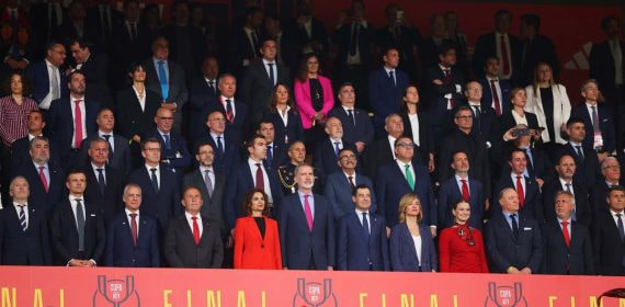 Imagen del palco presidencial en la final de Copa del Rey de 2024, presidido por Felipe VI