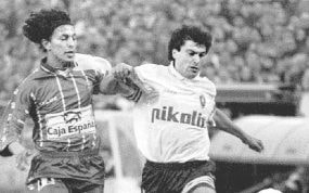 Paco Higuera, en un encuentro contra el Valladolid.