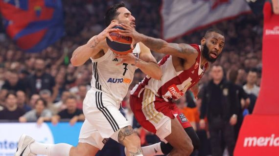 Partido de Euroliga entre el Real Madrid y el Estrella Roja.