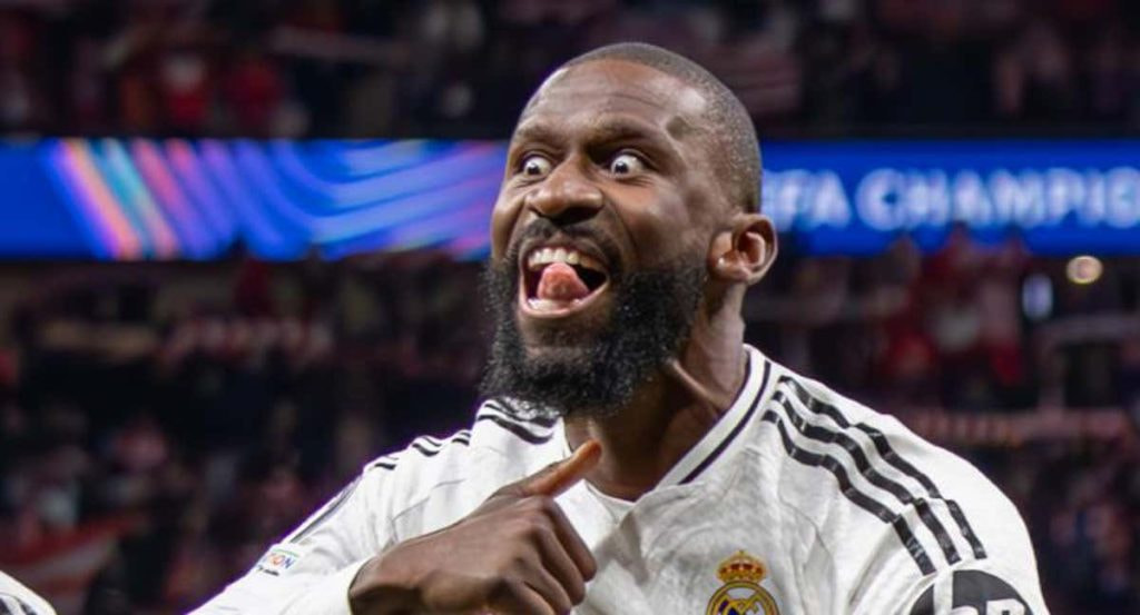 Rüdiger, durante su celebración tras anotar el penalti.