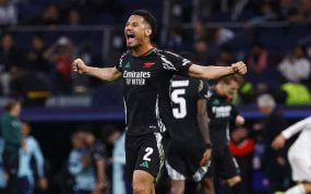 Mikel Saliba lideró la defensa del Arsenal en el Santiago Bernabéu.