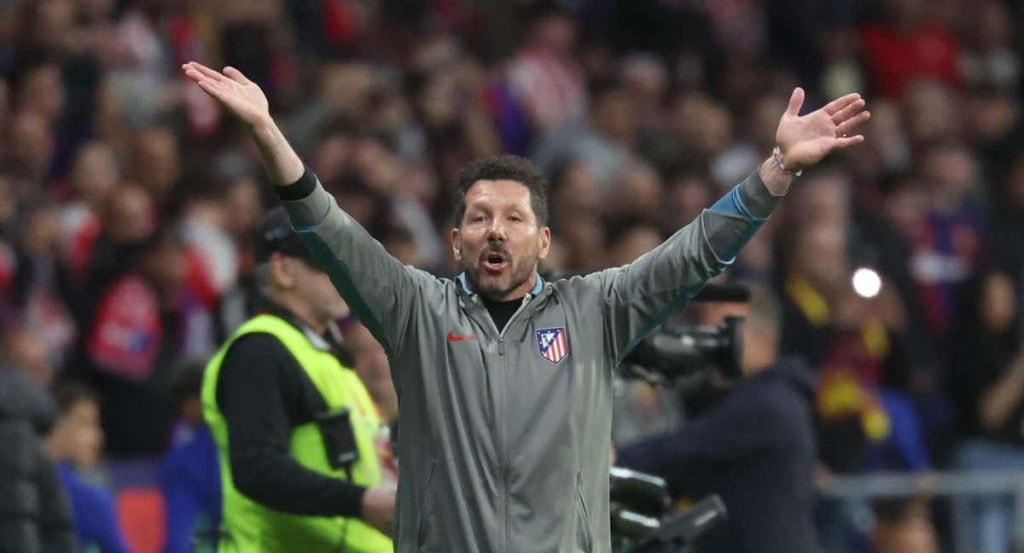 Simeone, en el partido de Copa de este martes en el Metropolitano.