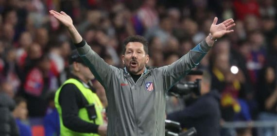 Simeone, en el partido de Copa de este martes en el Metropolitano.