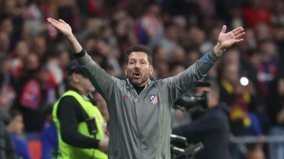 Simeone, en el partido de Copa de este martes en el Metropolitano.