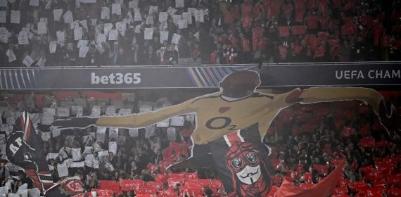 Aficionados del Arsenal antes del partido frente al Real Madrid.