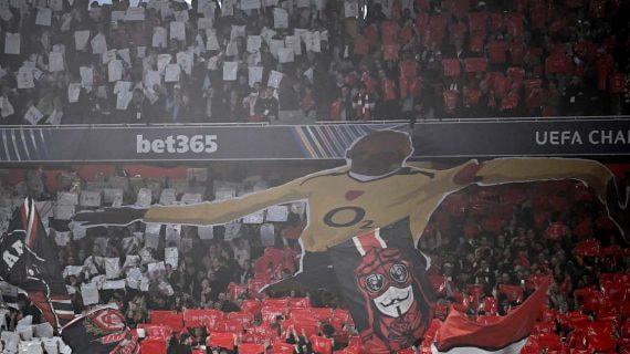 Aficionados del Arsenal antes del partido frente al Real Madrid.