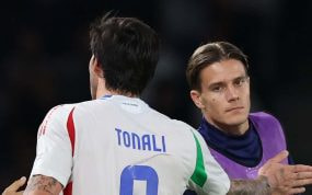 Tonali y Fagioli, en u partido con la selección italiana.