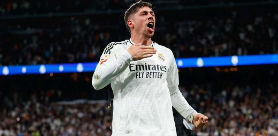 Fede Valverde celebrando su gol contra el Athletic.