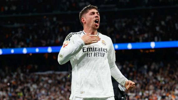 Fede Valverde celebrando su gol contra el Athletic.