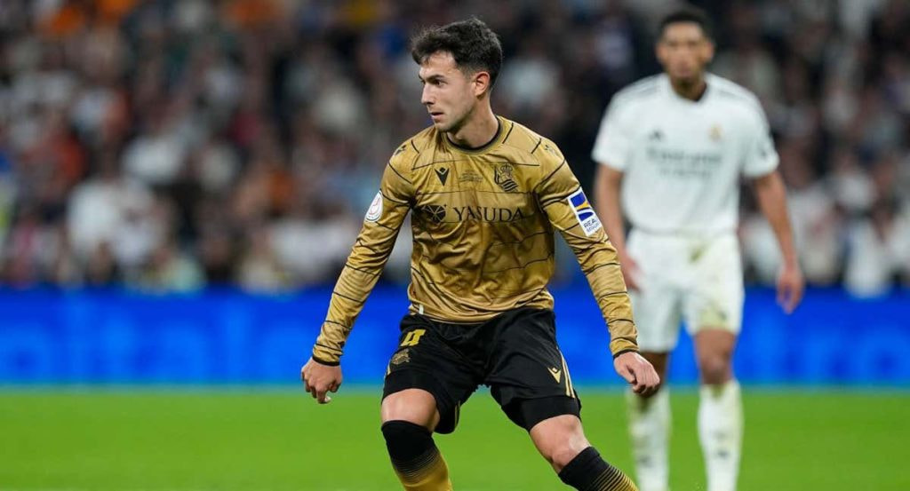 Martín Zubimendi, en el Bernabéu.