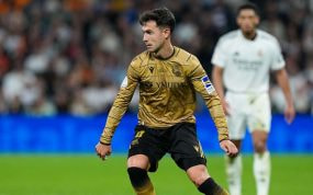 Martín Zubimendi, en el Bernabéu.