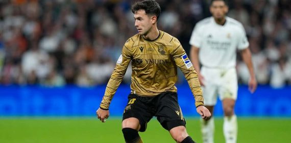 Martín Zubimendi, en el Bernabéu.