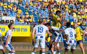 Jugadores del Leganés, que se juegan el descenso la última jornada, contra Las Palmas.