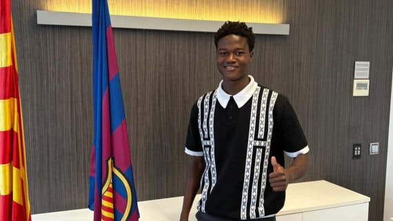 Baba Kaurouma, en las oficinas del Barcelona.