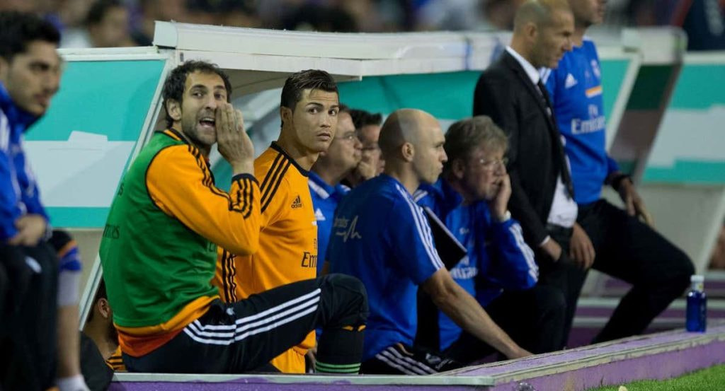 Diego López, en un partido con el Real Madrid junto a Cristiano Ronaldo.