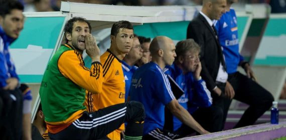 Diego López, en un partido con el Real Madrid junto a Cristiano Ronaldo.
