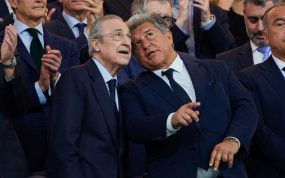 Florentino Pérez y Joan Laporta, durante un Clásico.