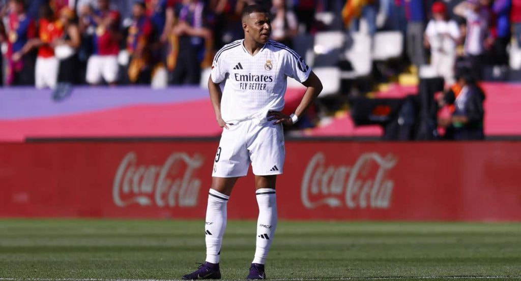 Kylian Mbappé, en el partido contra el Barcelona.