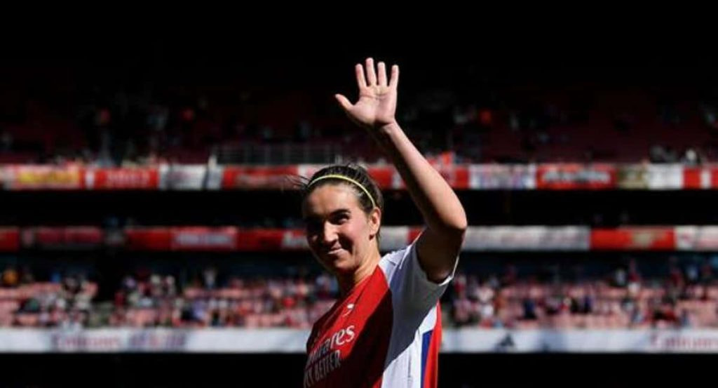 Mariona Caldentey durante un partido con el Arsenal.