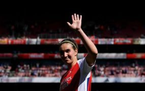 Mariona Caldentey durante un partido con el Arsenal.