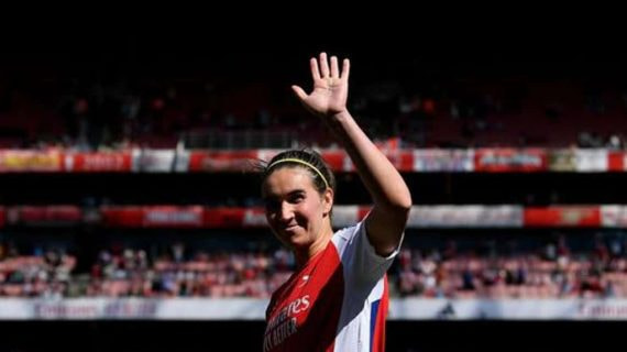Mariona Caldentey durante un partido con el Arsenal.