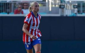 Merle Barth durante un partido con el Atlético de Madrid.