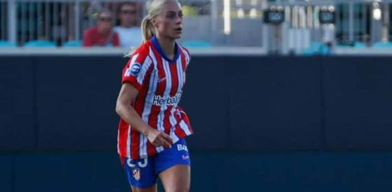 Merle Barth durante un partido con el Atlético de Madrid.