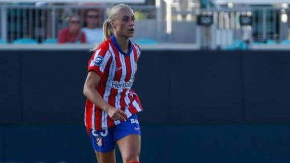 Merle Barth durante un partido con el Atlético de Madrid.