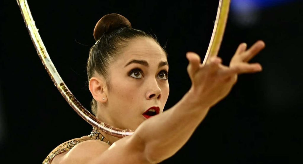 Polina Berezina, durante su participación en los Juegos Olímpicos de París.