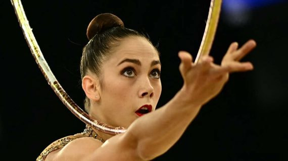 Polina Berezina, durante su participación en los Juegos Olímpicos de París.
