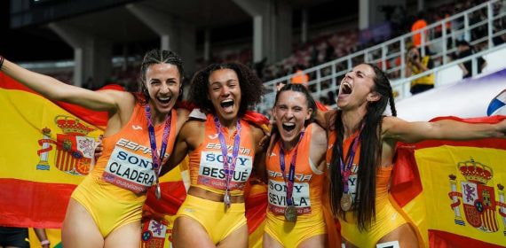 El 4x100 femenino español se proclama subcampeón del mundo de relevos